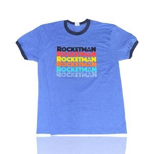 Elton John Rocketman 2019 Tour T-Shirt Blue Unisex Size Large: Movie Promotion